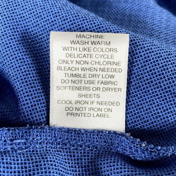 Roundtree & Yorke Performance Polo Shirt Mens L Blue Work Play Golf Short Slv - Picture 8 of 9